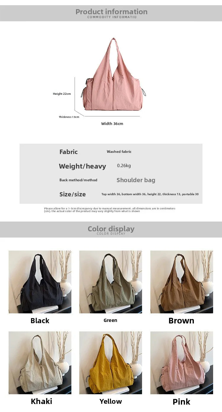 Bolso de mano de tela arrugada, moderno y cómodo para mujer