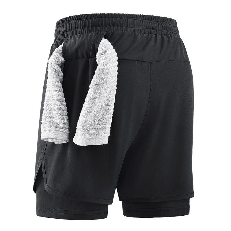 Men's 2-in-1 Camo Running Shorts | Quick Dry Gym Wear