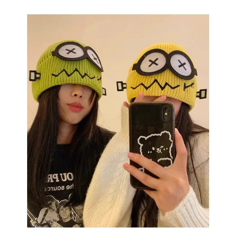 Funny Cute Cartoon Knitted Wool Hat for Women | Cozy Winter Beanie