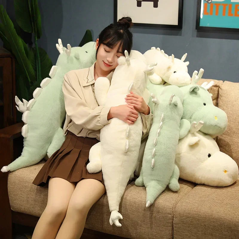 Large Kawaii White Dragon Plush Stuffed Toy for Kids
