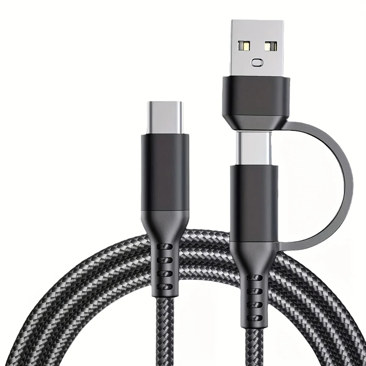 60W 2-in-1 USB-C Fast Charging Data Cable for Android Devices