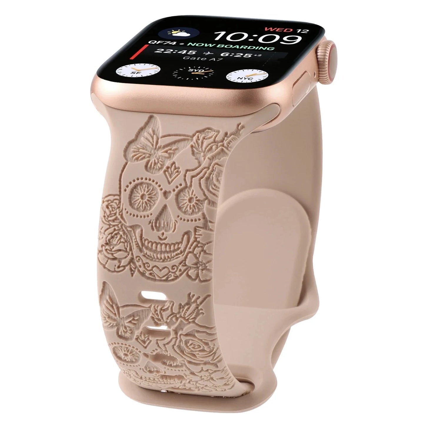 Gothic Skull Engraved Silicone Strap for Smartwatches