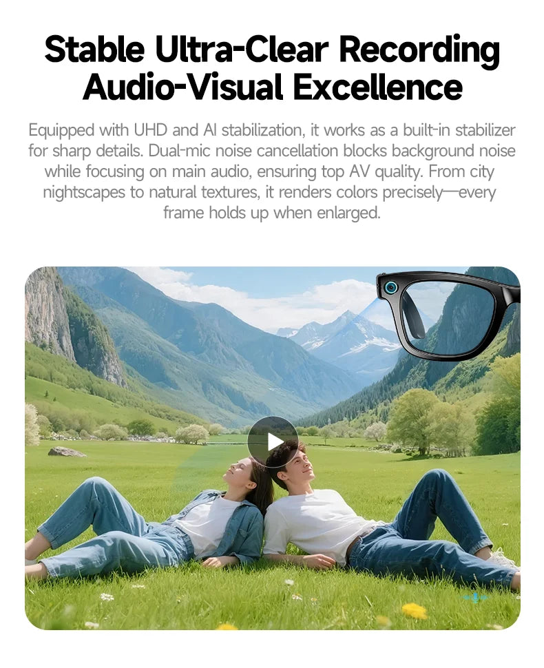 Multifunctional Smart AI Camera Glasses | 4K Recording & Translation