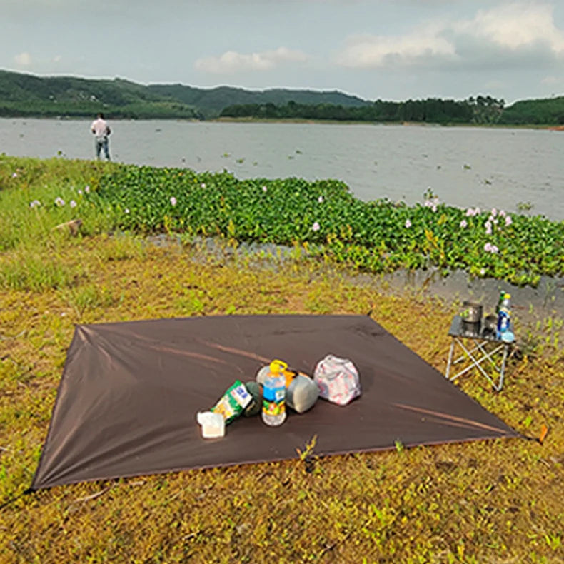 Portable Waterproof Camping Mat & Sun Shelter for Outdoor Fun