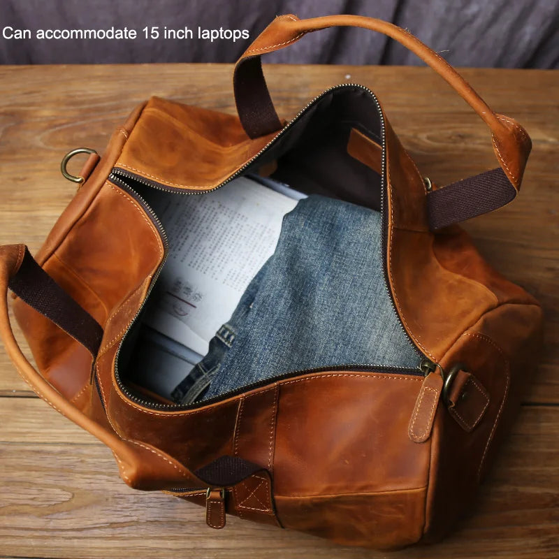 Retro Men's Crossbody Travel Bag | Genuine Leather Handbag