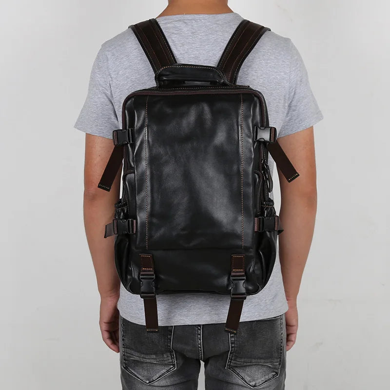 Vintage Cowhide Men's Backpack | Large Capacity Casual Bag