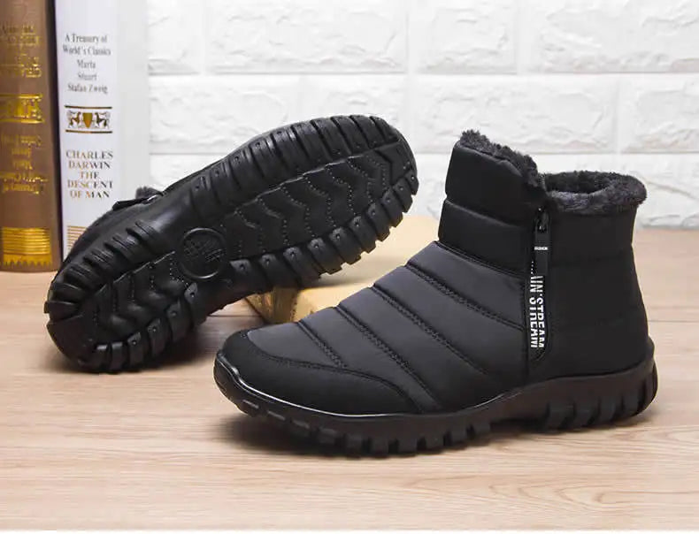 Men's Warm Cotton Snow Boots | Waterproof Ankle Winter Boots