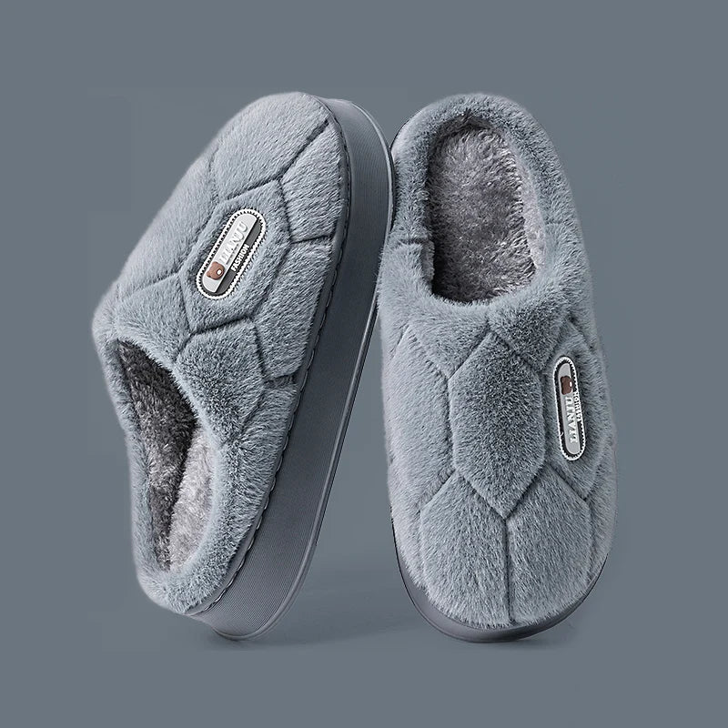 Winter Indoor Couple Slippers | Warm Cotton Plush Home Slides