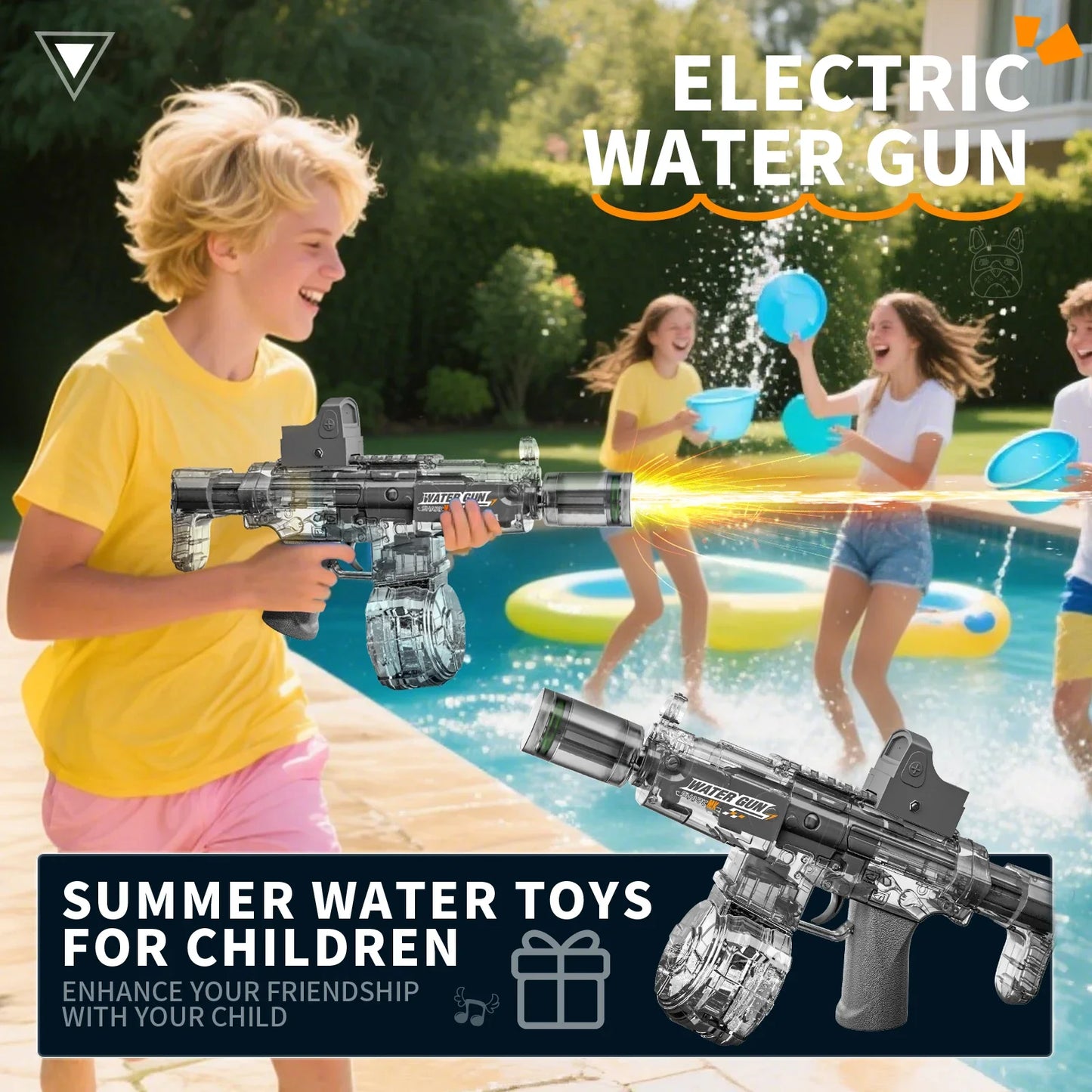 Electric Water Gun Toy | Automatic Sensor Lights & Firing Action