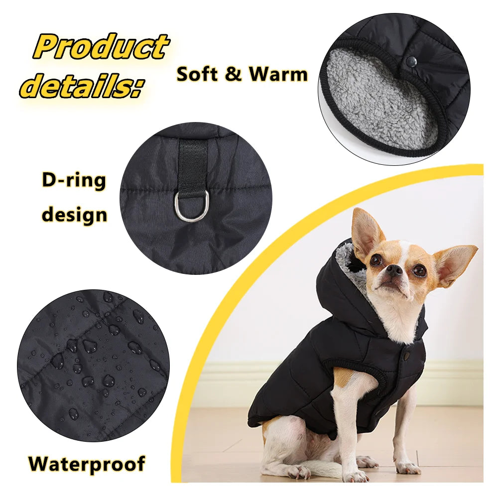 Winter Fleece Pet Jacket | Warm Waterproof Hoodie for Cats & Dogs