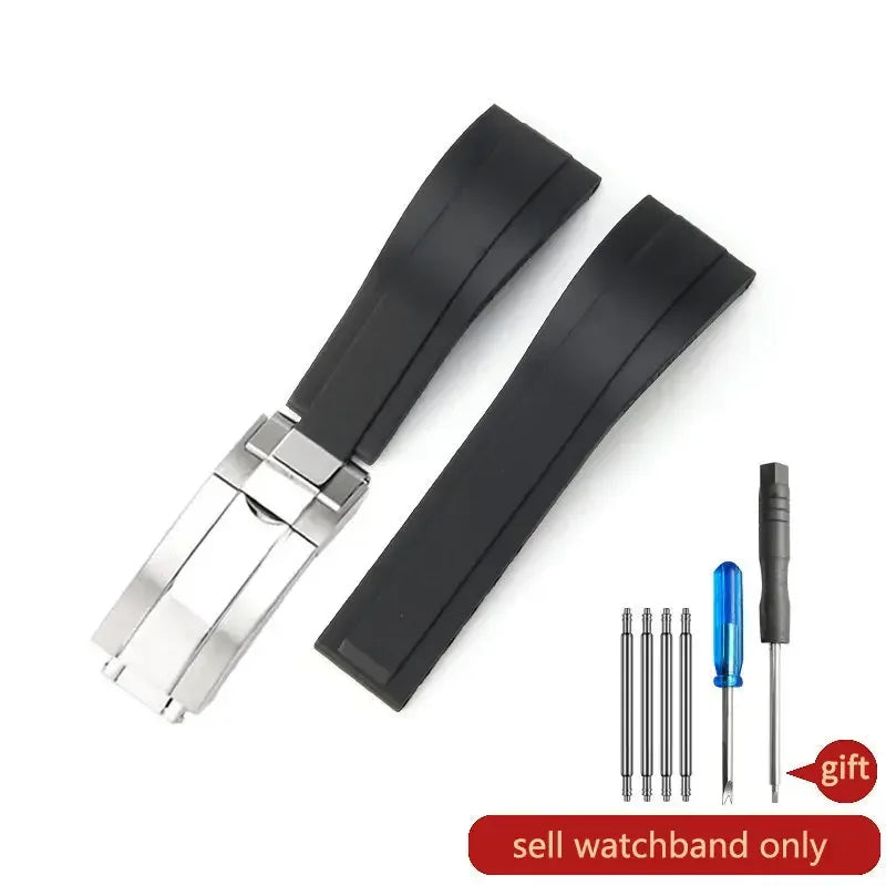 Durable Stainless Steel Butterfly Buckle Watch Strap for Men
