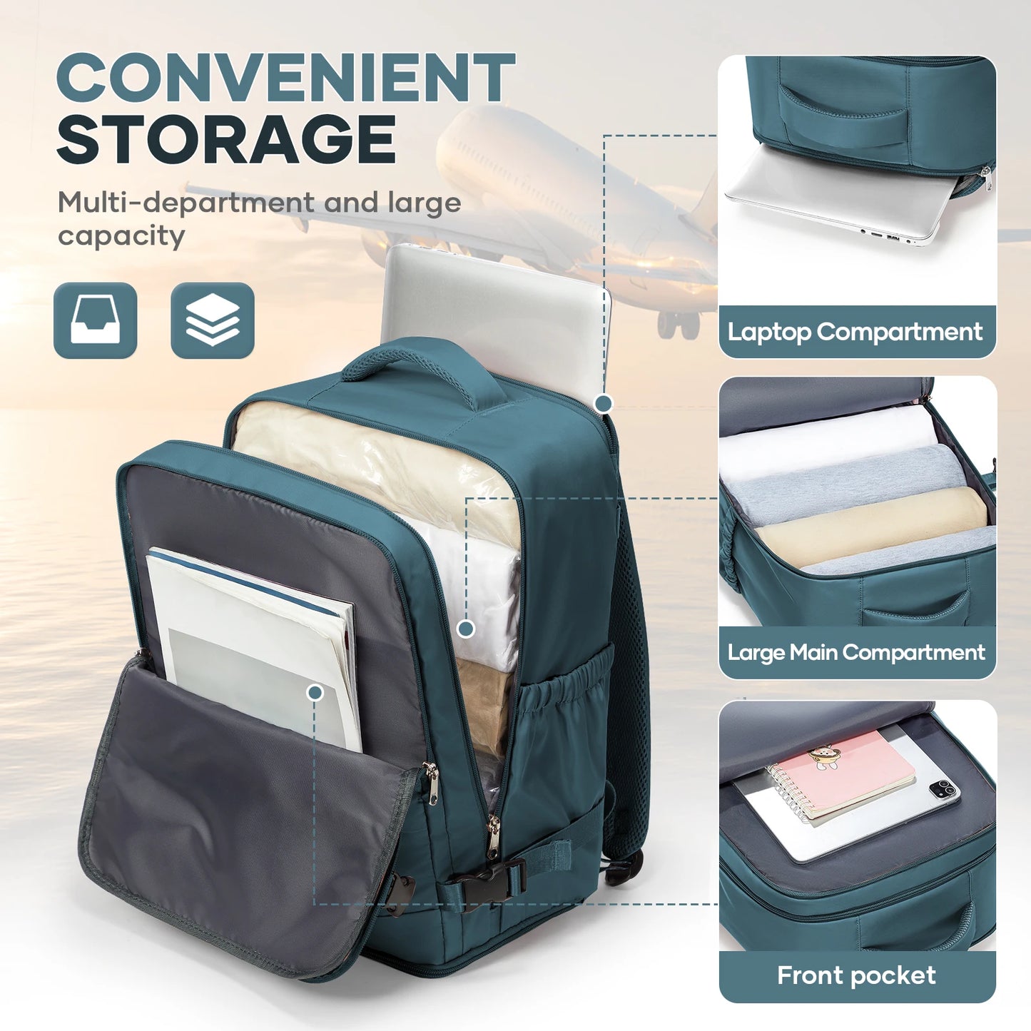 Versatile Travel Backpack for Cabin Luggage | Ideal for Work & Leisure
