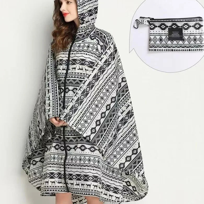 Lightweight Leopard Raincoat for Women | Waterproof Windproof Cloak