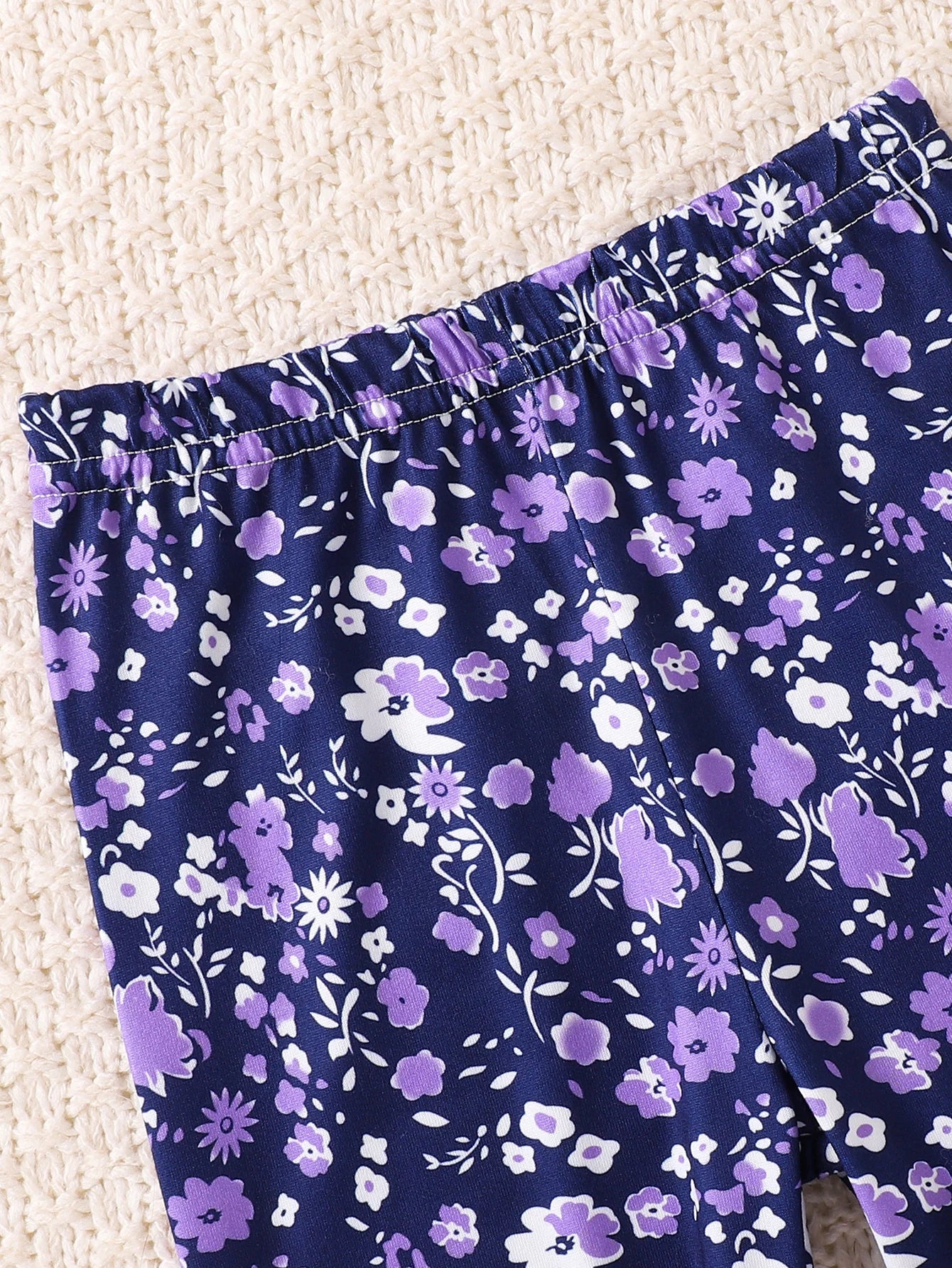 Light Purple Flared Sleeve Floral Set | Cute Baby Autumn Outfit
