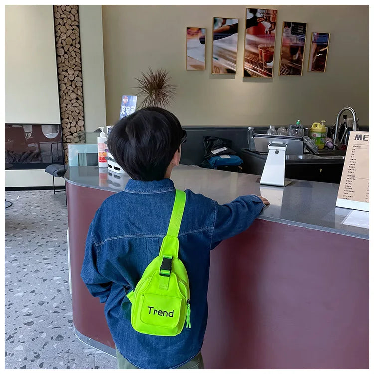 Cute Solid Color Children's Shoulder Bag | Stylish Kids Fanny Pack