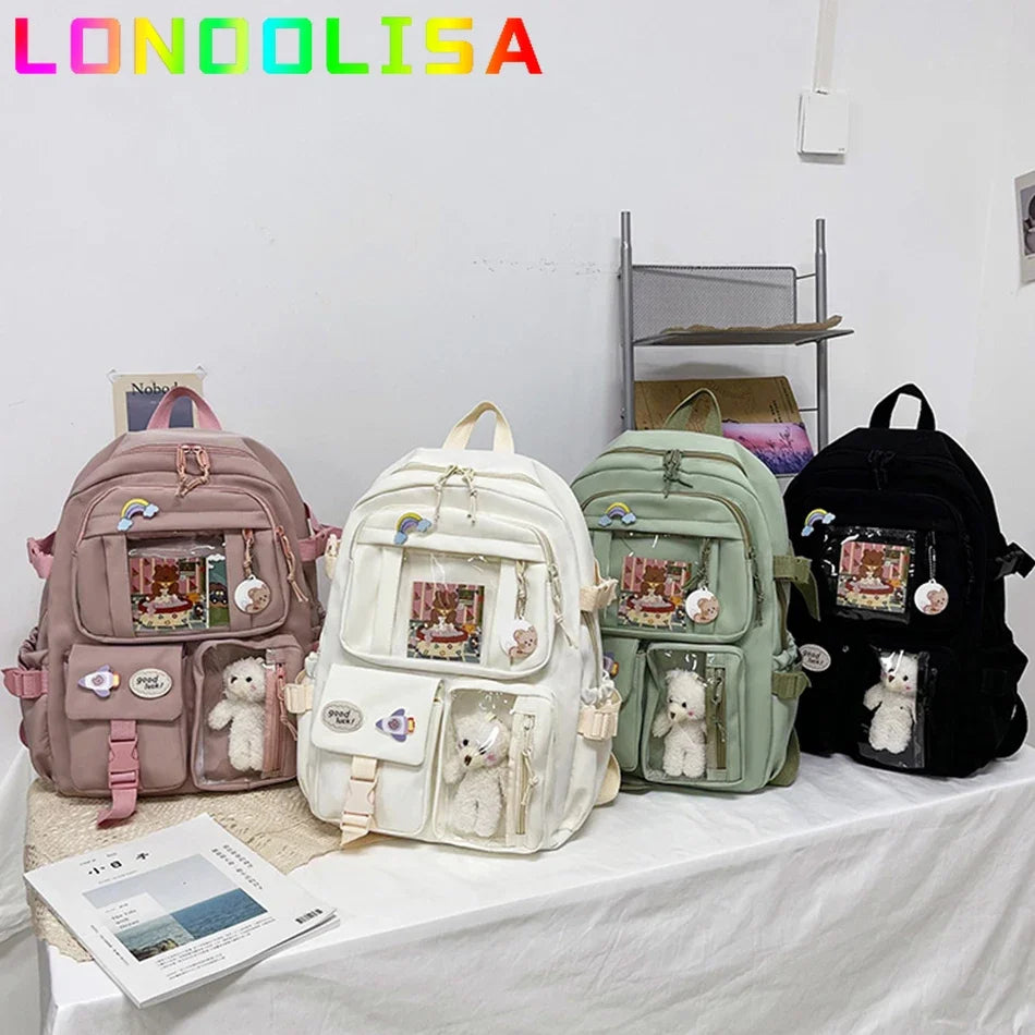 Mochila Bonita Impermeable para Mujer | Mochila Escolar con Múltiples Bolsillos