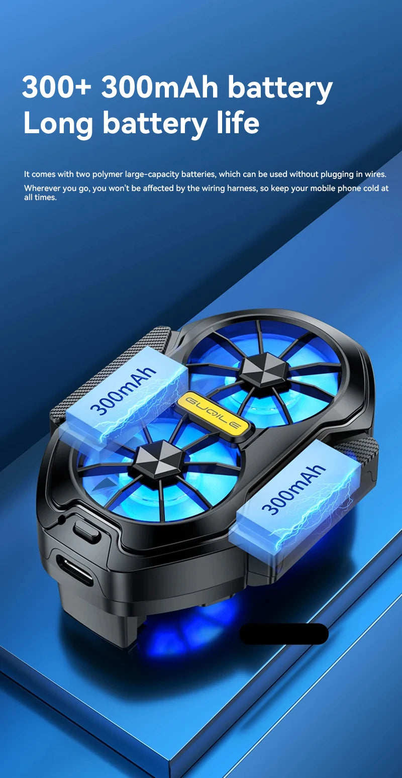 Dual Fan Mobile Phone Cooler | Rechargeable Strong Cooling Clip