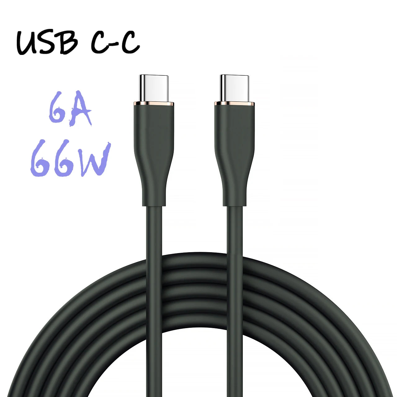 Liquid Silicon USB-C Fast Charging Cable | 66W High-Speed Charger