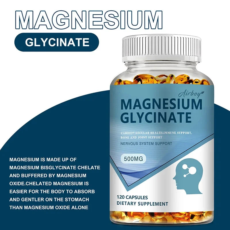 Magnesium Glycinate - Mood, Sleep, Muscle, Heart Health Support