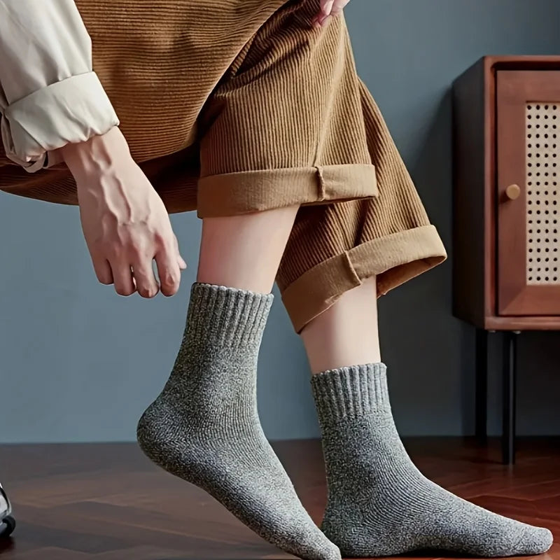 5 Pairs of Thick Warm Men's Socks | Cozy Winter Thermal Stockings