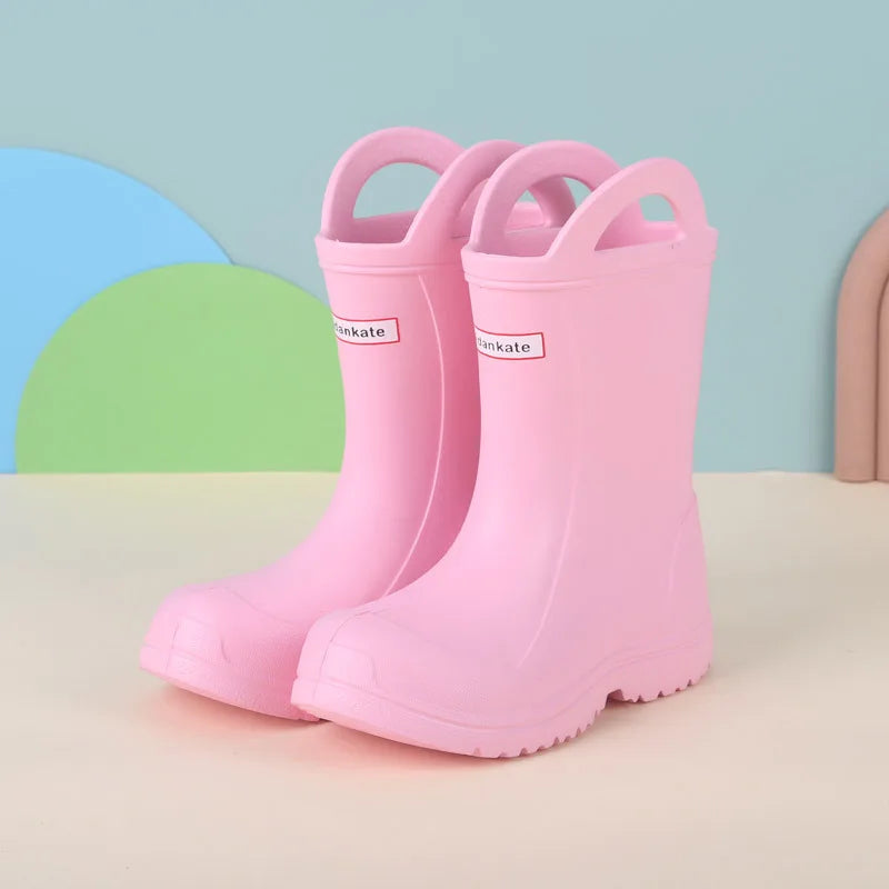 New Children Baby Rain Boots Lightweight Rubber Plastic Rain Boots Boy Girl Kids Rain Shoes Waterproof Garden Shoes Rainy Days