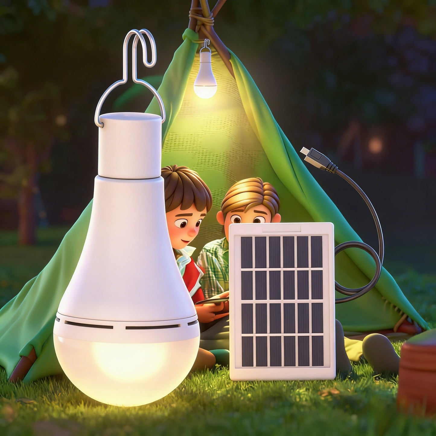 Portable LED Solar Bulb Light | Waterproof & USB Charged