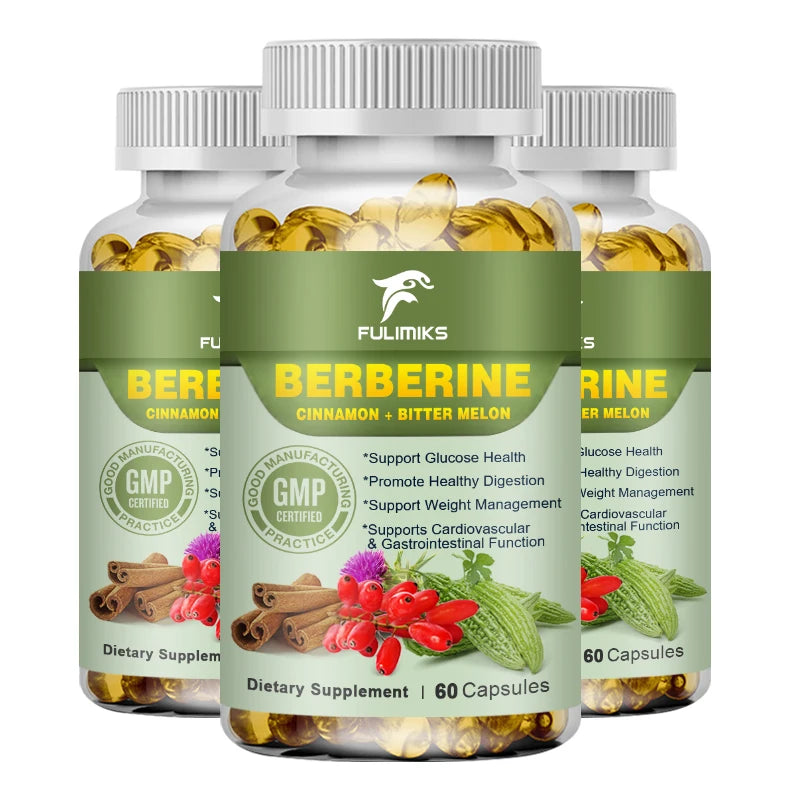 Berberine Capsules with Ceylon Cinnamon & Bitter Gourd | Immune & Heart Support