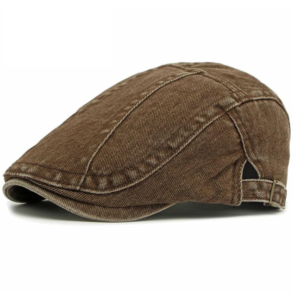 Unisex Adjustable Denim Beret Hat | Stylish Artist Cap