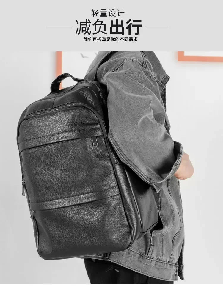 Men's Genuine Leather Business Backpack | Stylish & Functional