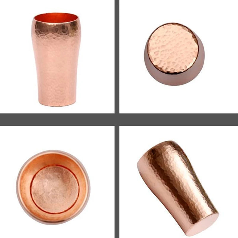 Handcrafted Pure Copper Coffee Cup Beer Milk Mug Retro Embossed Hammer Thickened Water 250ml Breakfast Drinkware Tea Tableware