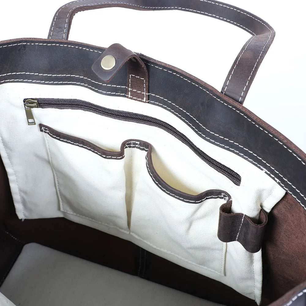 Genuine Leather Tote Bag | Versatile Shoulder Bag for Men & Women