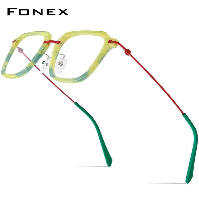Monturas de gafas unisex cuadradas retro de titanio | Elegantes y duraderas