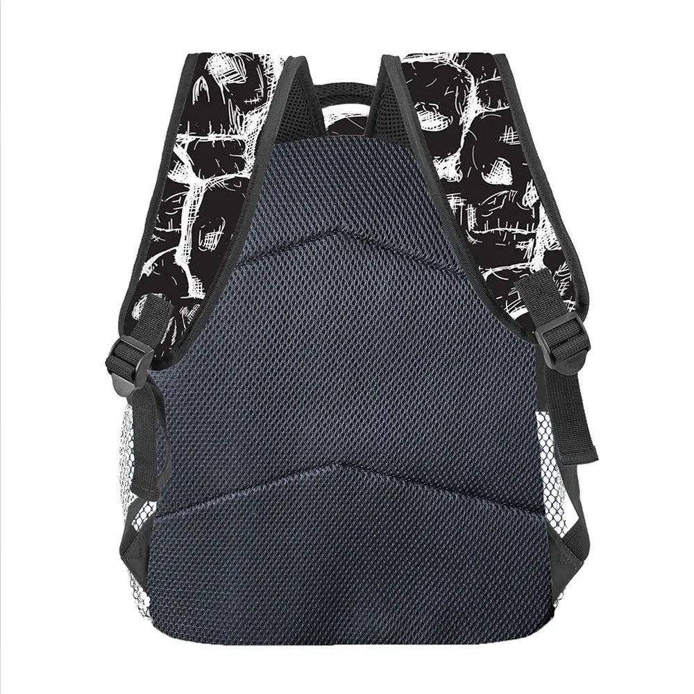 Gothic Skull Print Backpack | Lightweight Casual School Bag