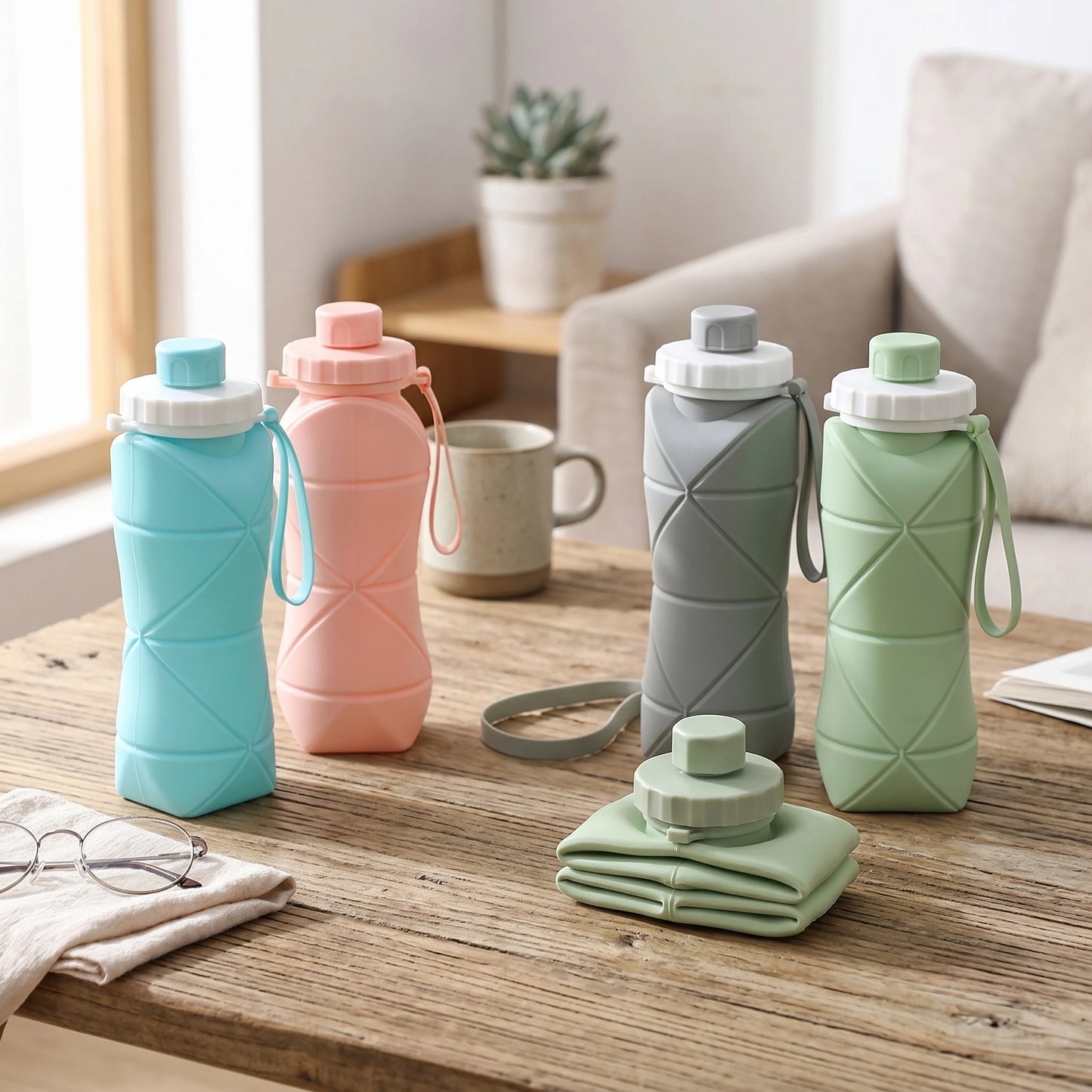 600ml Portable Folding Silicone Water Bottle | Ideal for Outdoor Activities