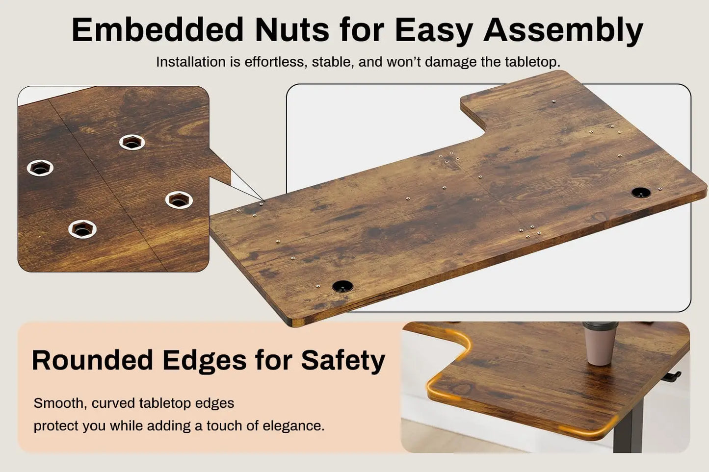 Electric Height Adjustable L-Shaped Standing Desk | Modern Office Solution