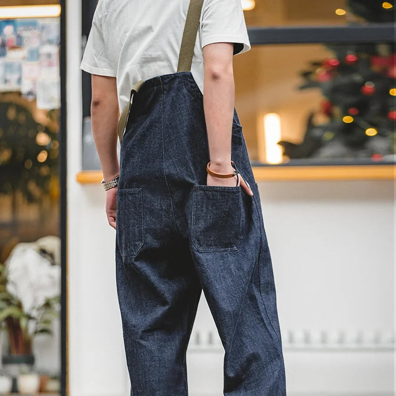 Men's Vintage Deck Strap Pants | Stylish Denim Straight Leg Jeans