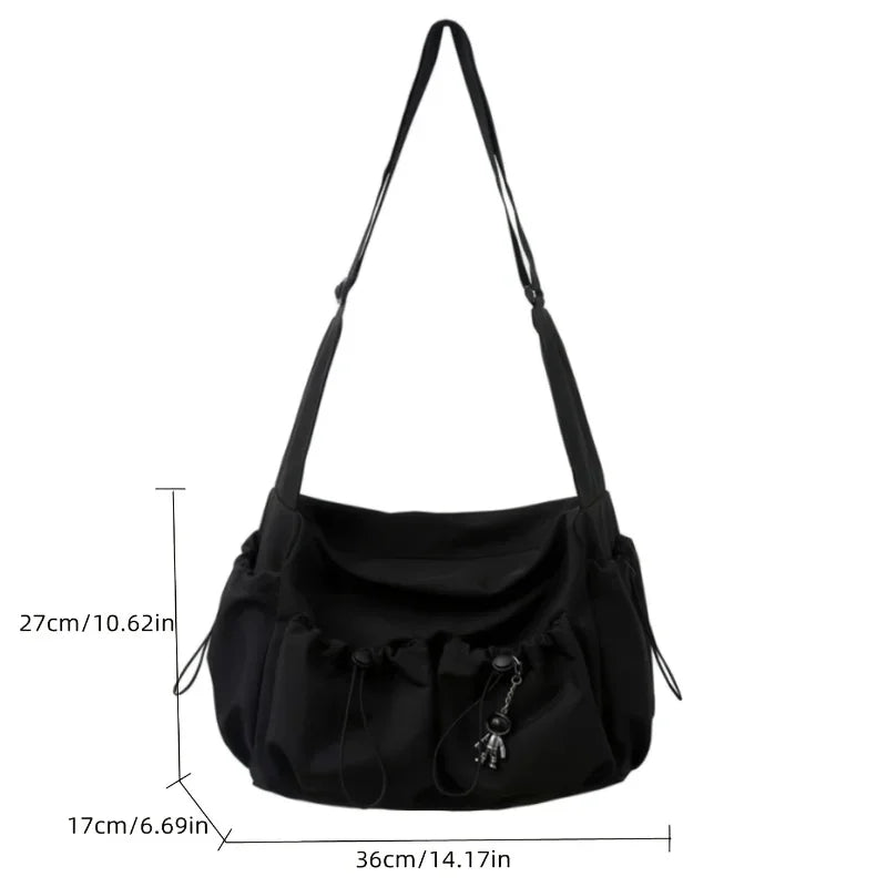 Fashionable Crossbody Bag with Drawstring Accent | Spacious & Trendy