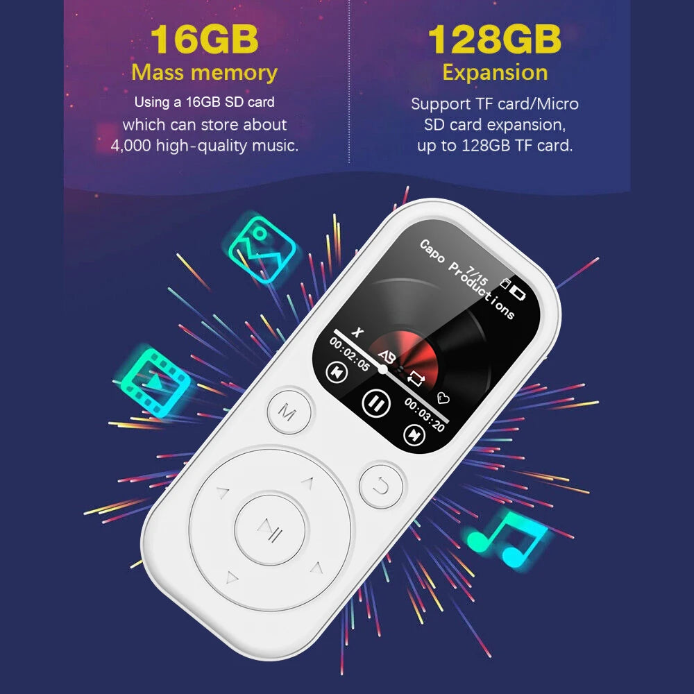 Compact MP3 MP4 Music Player | Bluetooth, Alarm Clock & E-Book