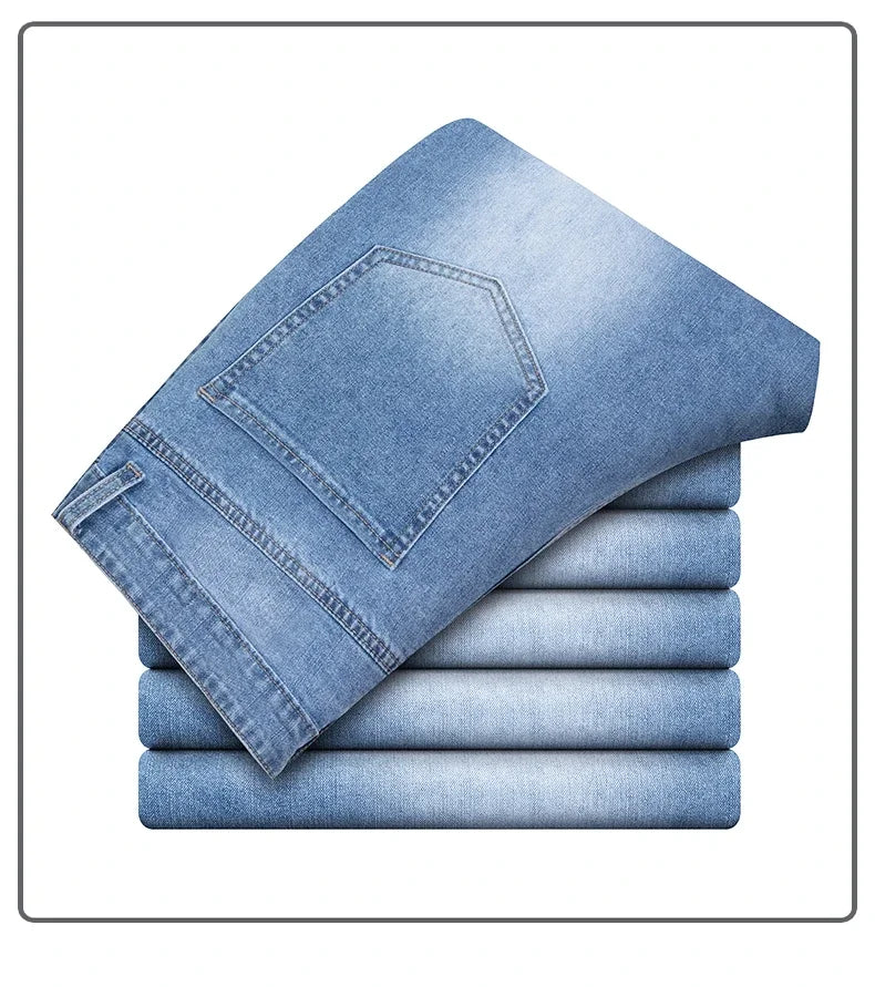 Men's Summer Thin Straight Jeans | Breathable & Comfortable Trousers