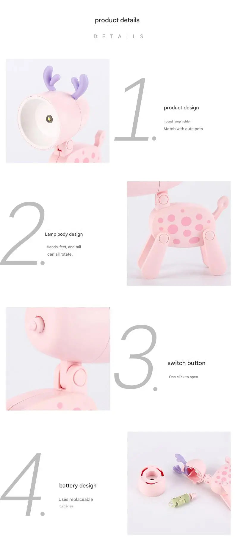 Adorable Mini Lámpara de Noche de Cachorro Manchado | Bonito Regalo de Lámpara de Escritorio