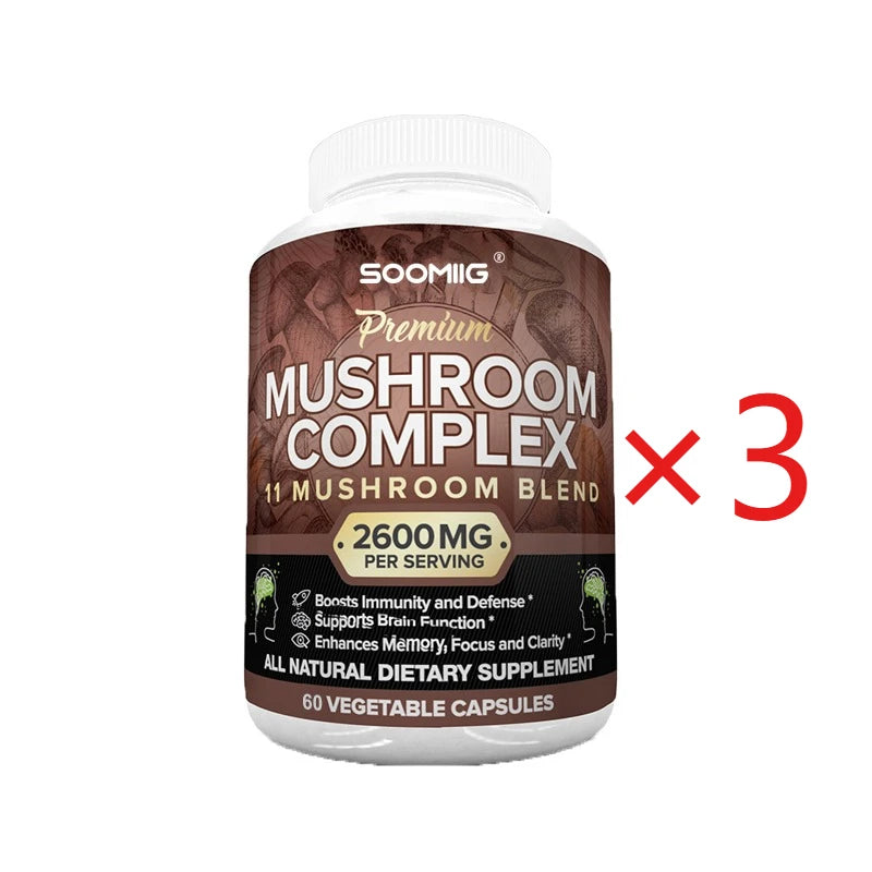 Mushroom Complex Capsules | Boost Memory, Focus & Energy