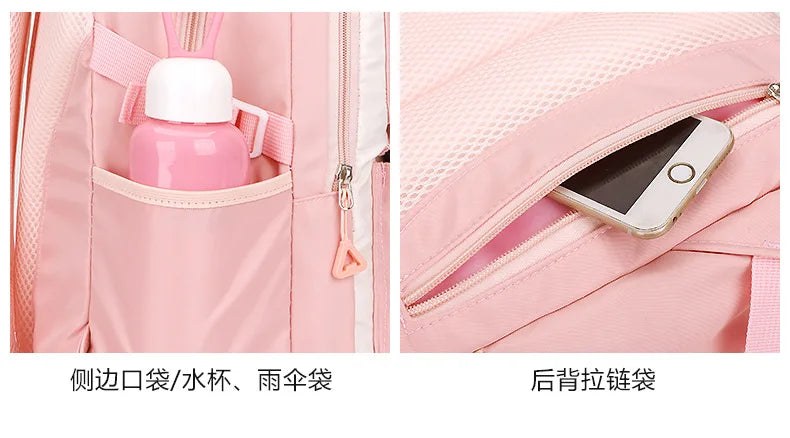 Large Capacity Spine Protection Backpack Set for Students