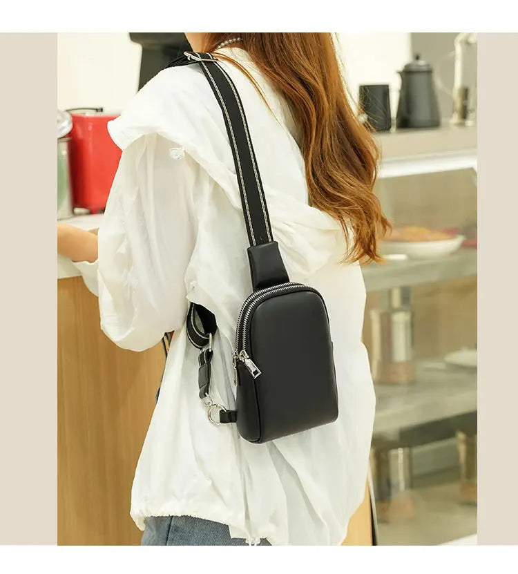 Unisex Soft Leather Chest Bag | Versatile Crossbody Waist Bag