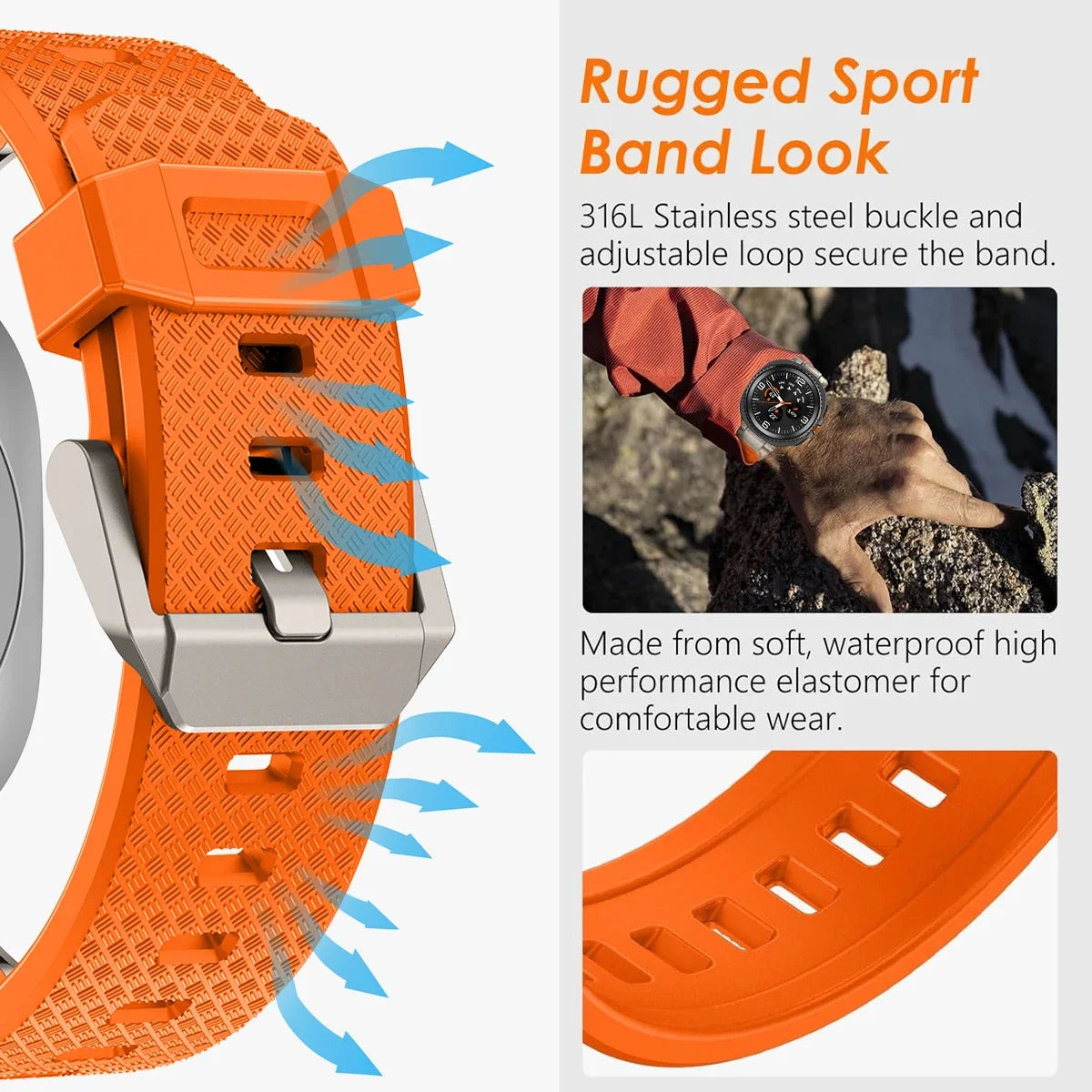 Luxury Silicone Sport Band for Galaxy Watch Ultra 47mm | No Gaps Design
