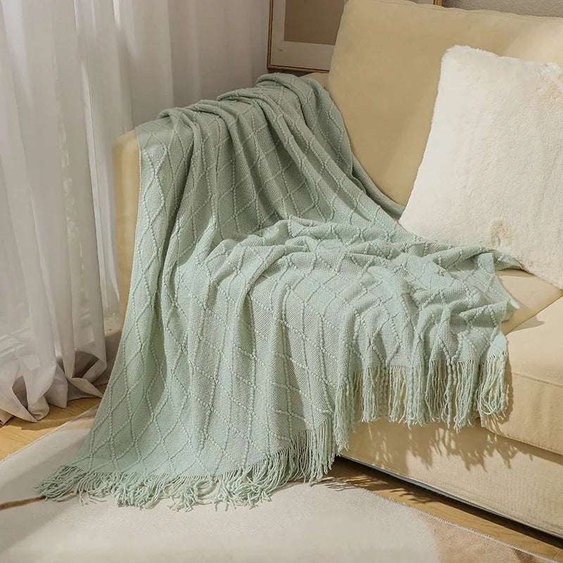 Manta Verde Extragrande y Acogedora | Cubrecama Suave de Punto