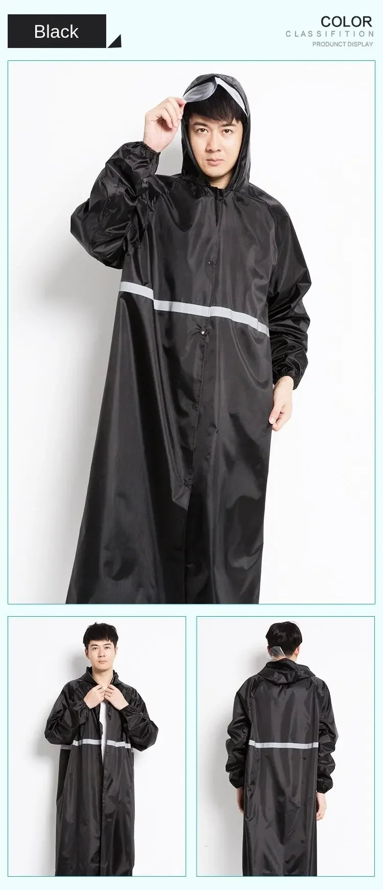Waterproof Windproof One-Piece Long Raincoat for Adults