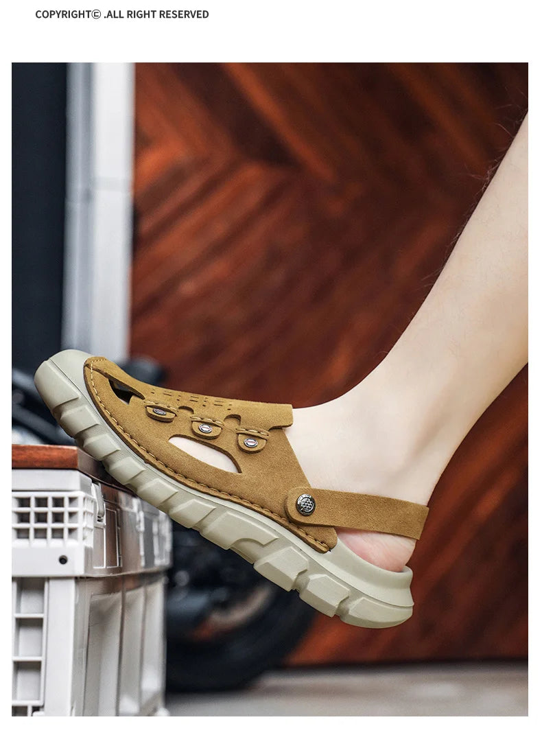 Men’s Two-Way Wearing Hollow Out Sandals | Breathable Summer Footwear