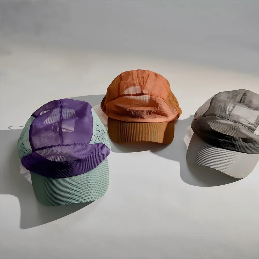 Lightweight Color Block Mesh Baseball Cap for Summer Sports