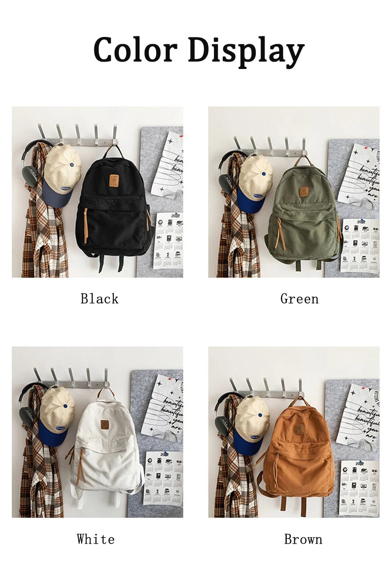 Casual Canvas Backpack for Students | Trendy Unisex College Bag