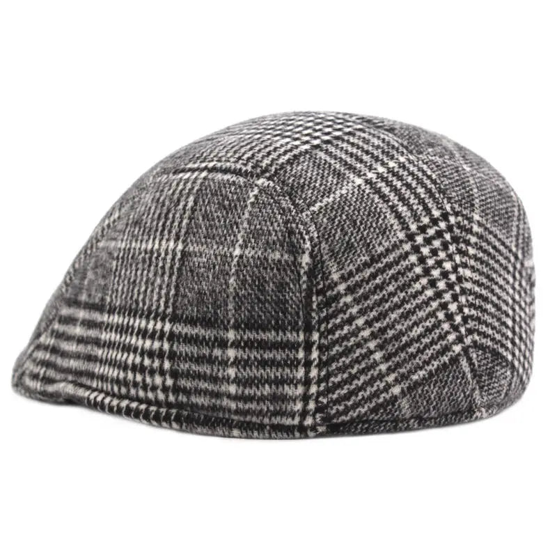 Men's Plaid Newsboy Beret Hat | Retro Octagonal Cap for All Seasons